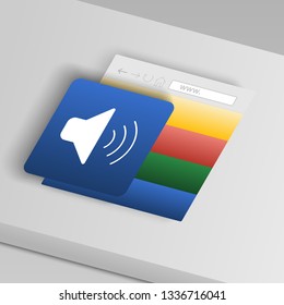 sound sign icon. From collection button icons