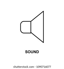 sound sign icon. Element of simple web icon with name for mobile concept and web apps. Thin line sound sign icon can be used for web and mobile on white background