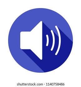 sound sign icon in Flat long shadow style