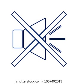 Sound sign illustration with mute mark. Vector. Flat style black icon on white.