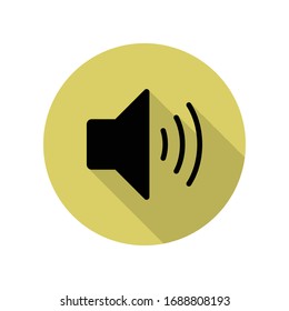 sound sign long shadow icon. Simple glyph, flat vector of web icons for ui and ux, website or mobile application