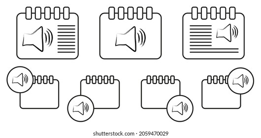 Sound sign sketch style vector icon in calender set illustration for ui and ux, website or mobile application