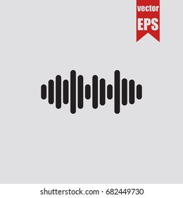 Sound signal icon in trendy isolated on grey background.Vector illustration.