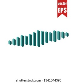 Sound signal isometric icon.Vector illustration.