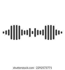 Sound signal line icon isolated on white background.Vector illustration.