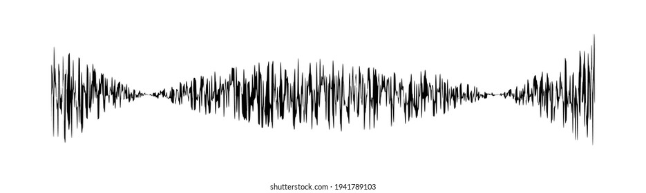 sound signal waveform, audio wave line isolated on white , sound wave for voice recording music, music audio symbol or radio waveform