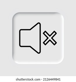 Sound simple icon, vector. Flat desing. Neumorphism design.ai