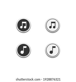 Sound, Song Music Symbol Or Icon Isolated On White Background, Web Template Element, Mobile App Material, UI, UX. Vector Illustration