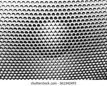 Sound speaker background.  Halftone dotted style. Vector illustration.