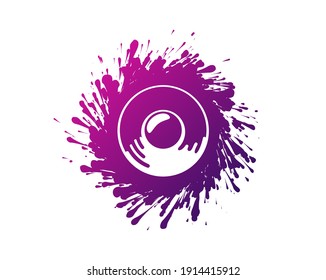 Sound Speaker And Color Ink Splash Blob Isolated Vector Icon. Music  Logo Template