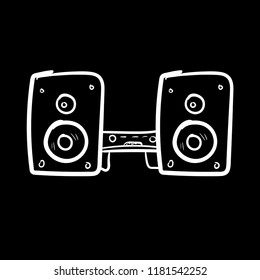 sound speaker doodle icon vector flat black