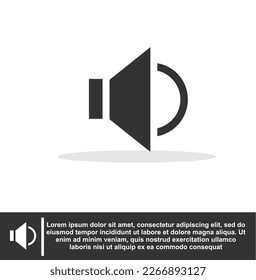 Sound speaker icon in black and white colour
