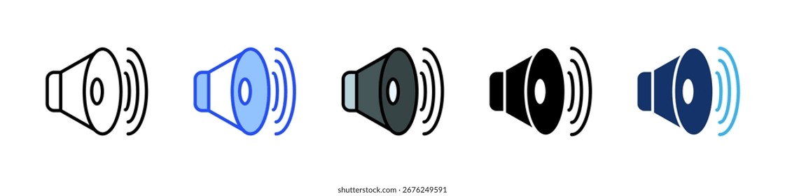 Colección de iconos de altavoz de sonido con varios estilos