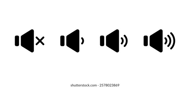 Sound speaker icon in generic style. Audio volume level sign symbol