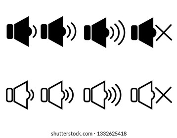 The sound and speaker icon isolated on white background.
