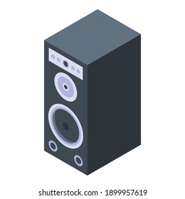 Icono de altavoz de sonido. Isométrico del icono del vector del altavoz de sonido para el diseño web aislado en fondo blanco