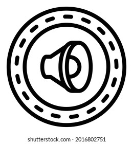 Sound speaker icon. Outline sound speaker vector icon for web design isolated on white background