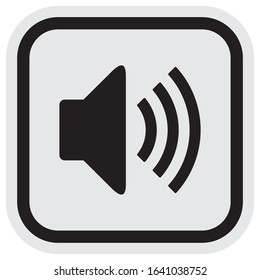 sound, speaker icon, vector illustration at gray and black frame