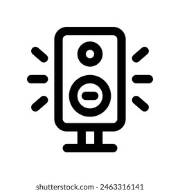 Sound-Lautsprecher-Symbol. Vektorgrafik-Liniensymbol für Website, Handy, Präsentation und Logo-Design.