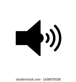 Icono de altavoz de sonido vectorial en fondo blanco