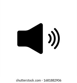 Icono de altavoz de sonido vectorial en fondo blanco