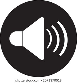 Vector de icono del altavoz de sonido sobre fondo negro