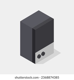 Sound speaker isometric in vector on background