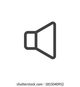Icono de la línea del altavoz de sonido. signo de estilo lineal para concepto móvil y diseño web. Megáfono, icono del vector de contorno de volumen. Símbolo, ilustración del logotipo. Gráficos vectoriales