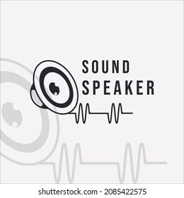 sound speaker logo vintage vector illustration template icon graphic design. music company and radio station concept symbol