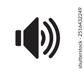 Sound Speaker Megaphone Icon: Single Solid Vector Illustration for Website Design, Logo, App, Template