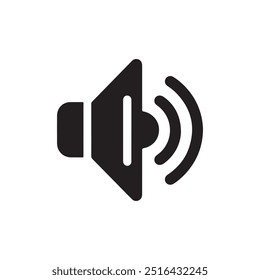 Sound Speaker Megaphone Icon: Single Solid Vector Illustration for Website Design, Logo, App, Template