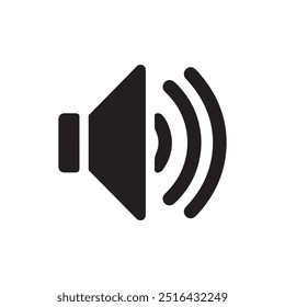 Sound Speaker Megaphone Icon: Single Solid Vector Illustration for Website Design, Logo, App, Template