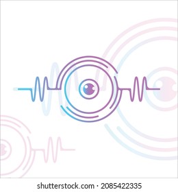 sound speaker modern logo with gradient vector illustration template icon graphic design. music company and radio station concept symbol