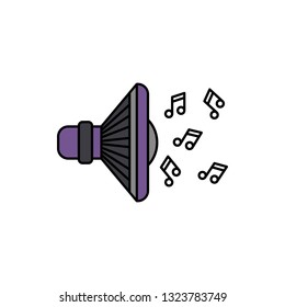 Sound, speaker, music icon. Element of color music studio equipment icon. Premium quality graphic design icon. Signs and symbols collection icon