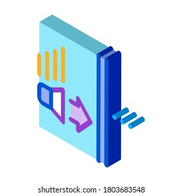 Symbol für die Tonsprecheroperation, Vektorgrafik. isometrisches Funktionszeichen des Lautsprechers. farbige einzelne Symbolillustration