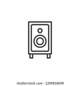 Sound speaker outline icon. linear style sign for mobile concept and web design. Audio speaker system simple line vector icon. Symbol, logo illustration. Pixel perfect vector graphics
