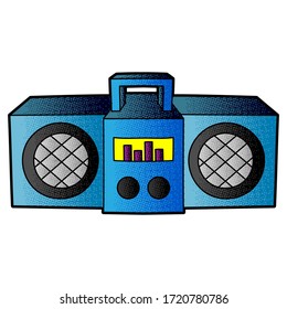sound speaker vector design. digital hand drawn. halftone texture