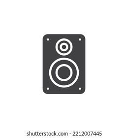 Sound Lautsprecher, Vektorsymbol. Acoustic System gefüllt flach Zeichen für mobiles Konzept und Web-Design. Glyph-Symbol für Musiksprecher. Symbol, Logo-Abbildung. Vektorgrafik