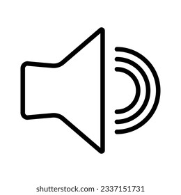 Vektor-Vektorsymbol des Soundsprechers, Vectorsymbol für die Ankündigung von Megaphone, Symbol für den Louder-Sound, MP3-Button, Elemente für das musikalische Design, Stereo-Button, Audiosymbol, Lautsprecherbild, Silhouette auf weißem Hintergrund
