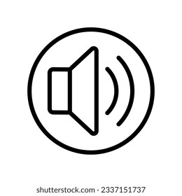 Sound Speaker Vector Icon, Megaphone Announcement Vector Icon, Louder Sound Symbol, MP3 Button, Musical Design Elements, Stereo Button, Audio Symbol, Speaker Pictogram, Silhouette On White Background
