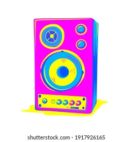 Vector del altavoz de sonido aislado en fondo blanco