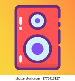 A sound speaker vector in trendy flat line style 