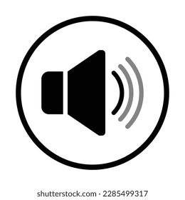 Sound Speaker Volume Icon, Symbol, Sign, Black and White For Website, Mobile Apps, and Other Design Elements