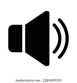 Icono de volumen del altavoz de sonido, símbolo, signo, negro y blanco para sitio web, aplicaciones móviles y otros elementos de diseño