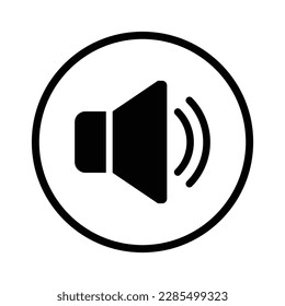 Sound Speaker Volume Icon, Symbol, Sign, Black and White For Website, Mobile Apps, and Other Design Elements