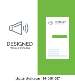 Sound, Speaker, Volume, On Grey Logo Design and Business Card Template