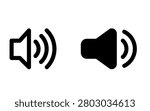 Sound and speaker volume outline and solid icons set