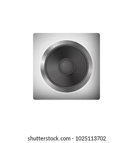 Sound speakers for PC. Loudspeaker vector illustration. Icon audio system.