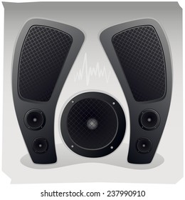 The sound of the speakers for the theme song. vector format.