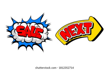 Sound Speech Bubbles with Word Inside Vector Set